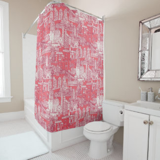 Rideaux De Douche San Francisco toile viva magenta rose rose