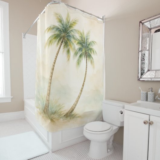 Rideaux De Douche Sandstone Palms (En situation)