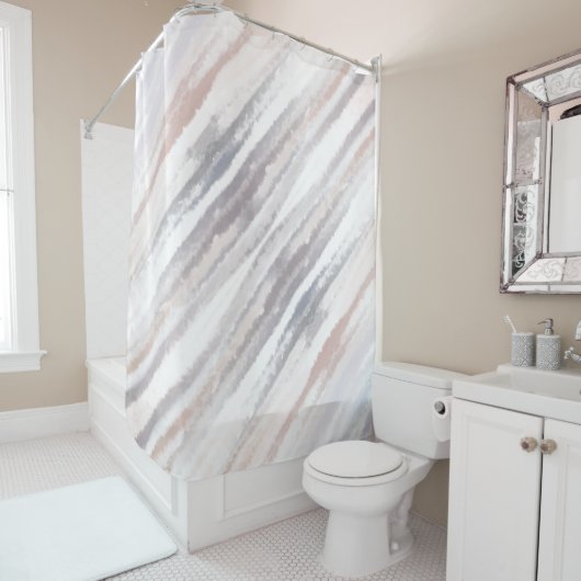 Rideaux De Douche Sandy Beach Été Tan Aquarelle Abstraite (En situation)