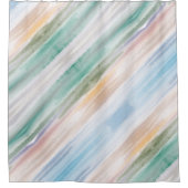 Rideaux De Douche Sandy Beach Ocean Waves Coucher de soleil Couleur (Devant)