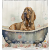 Rideaux De Douche Sang Dans La Baignoire Aquarelle Chien Art (Devant)