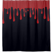 Rideaux De Douche Sang qui goutte rouge Halloween noir gouttes (Devant)