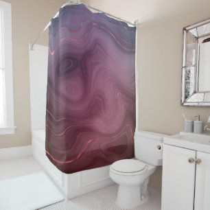 Rideaux De Douche Sangria Strata Moody Pink and Purple Luxe Agate