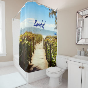 Rideaux De Douche Sanibel Island Plage de Floride Océan