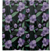 Rideaux De Douche Sansy floral avec feuillage sur Arrière - plan fon (Devant)