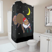 Rideaux De Douche santa claus sloth noël (En situation)