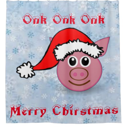 Rideaux De Douche Santa Piggy (Devant)