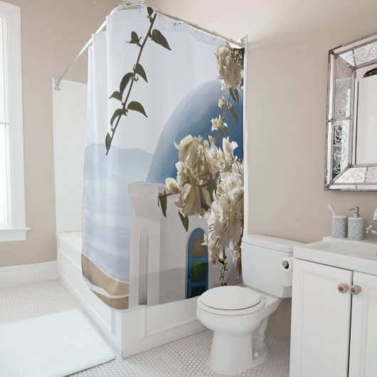 Rideaux De Douche Santorin Oia #3 (En situation)