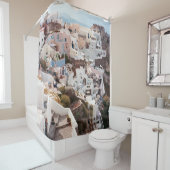 RIDEAUX DE DOUCHE SANTORINI GRÈCE (En situation)