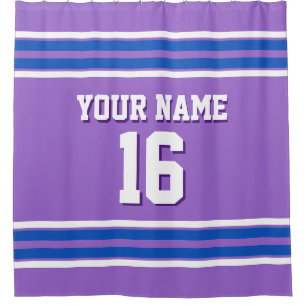 Rideaux De Douche Sapphire Blue Whats Stripes Sport Jersey