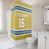 Rideaux De Douche Sapphire Blue Whats Stripes Sport Jersey (En situation)