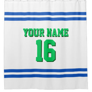 Rideaux De Douche Sapphire Blue Whats Stripes Sport Jersey