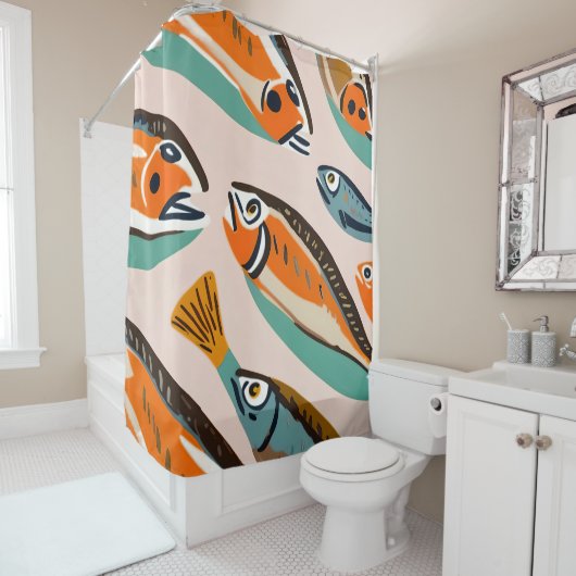 Rideaux De Douche Sardines (En situation)