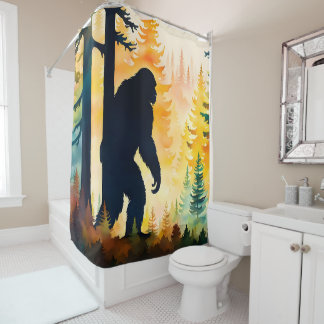 Rideaux De Douche Sasquatch Automne Paysage Coucher de soleil