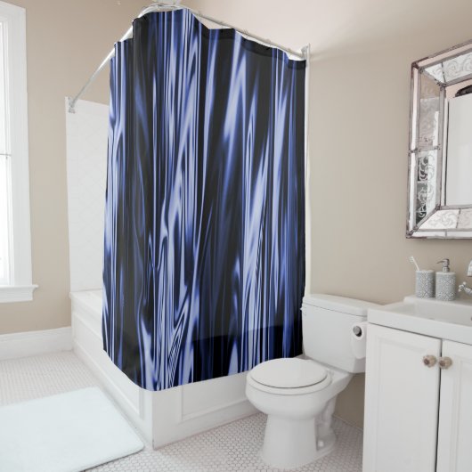 Rideaux De Douche Satin Bleu....... (En situation)
