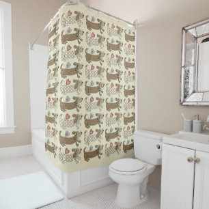 Rideaux De Douche Saucisse Chien Dachshund Motif