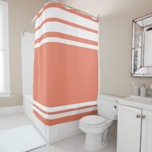 Rideaux De Douche Saumon : Lignes modernes en blanc