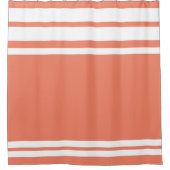 Rideaux De Douche Saumon : Lignes modernes en blanc (Devant)