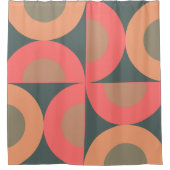 Rideaux De Douche Saumon moderne du milieu du siècle et olive (Devant)