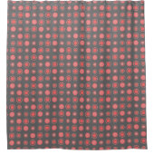 Rideaux De Douche Saumon, points roses sur Grey (Devant)