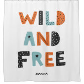 Rideaux De Douche Sauvage et libre | Lettres Doodle (Devant)