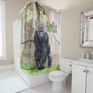 Rideaux De Douche Sauvez les gorilles