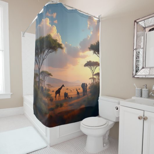 Rideaux De Douche Savannah Dawn - (En situation)