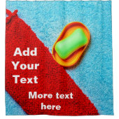 Rideaux De Douche Savon vert rouge Scrubber bleu serviette personnal (Devant)