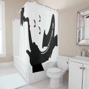 Rideaux De Douche Saxophone surréaliste