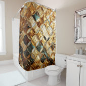 Rideaux De Douche "Scales de sirènes majestueuses Art déco" (En situation)
