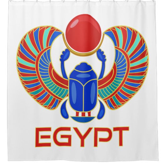 Rideaux De Douche Scarab Égyptien Avec Le Mot Egypte (Devant)