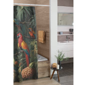 Rideaux De Douche Scène botanique de perroquets et ananas