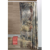 Rideaux De Douche Scène botanique de zèbres dans une oasis