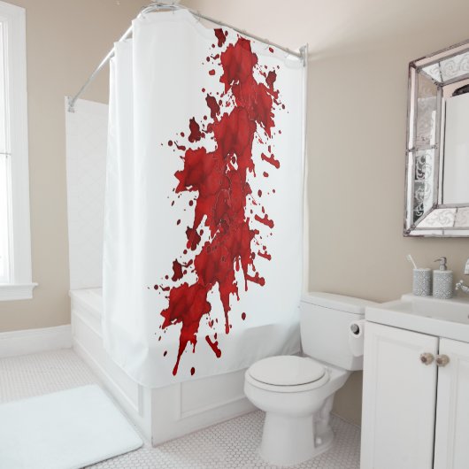 Rideaux De Douche Scène de crime avec éclaboussures de sang (En situation)