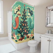 Rideaux De Douche "Scène de Fêtes de sirène lunatique" (En situation)