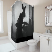 Rideaux De Douche Scène de l'ombre du lapin de Pâques (En situation)