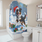 Rideaux De Douche Scène de Noël australienne Kelpie (En situation)