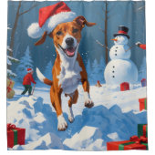 Rideaux De Douche Scène de Noël du Festival Basenji (Devant)