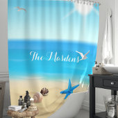 Rideaux De Douche Scène de plage personnalisée