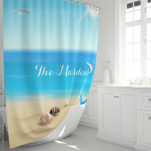 Rideaux De Douche Scène de plage personnalisée