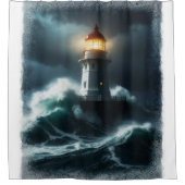 Rideaux De Douche Scène du phare Stormy (Devant)