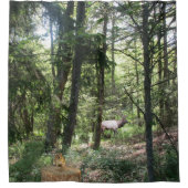 Rideaux De Douche Scène Forestière Avec Chipmunk Et Elk (Devant)