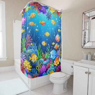 Rideaux De Douche Scène sous-marine colorée