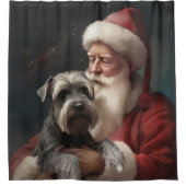 Rideaux De Douche Schnauzer avec Noël Festif du Père Noël (Devant)