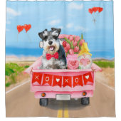 Rideaux De Douche Schnauzer Chien Valentine's Day Truck (Devant)