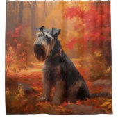 Rideaux De Douche Schnauzer en automne Leaves Fall Inspire (Devant)