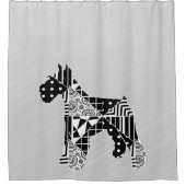 Rideaux De Douche Schnauzer géométrique moderne (Devant)