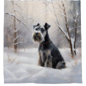 Rideaux De Douche Schnauzer Miniature Laisser neiger Noël (Devant)