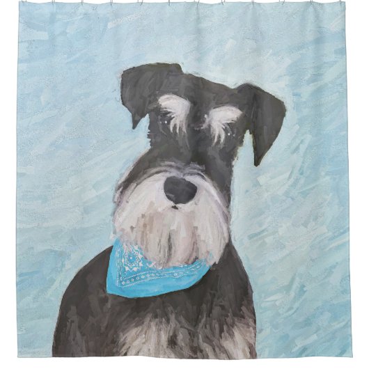 Rideaux De Douche Schnauzer (Miniature) Peinture - Chien original mi (Devant)