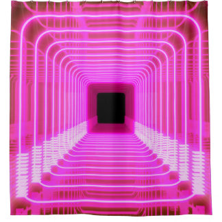 Rideaux De Douche Sci-Fi Retro 3D : Illustration d'art pop